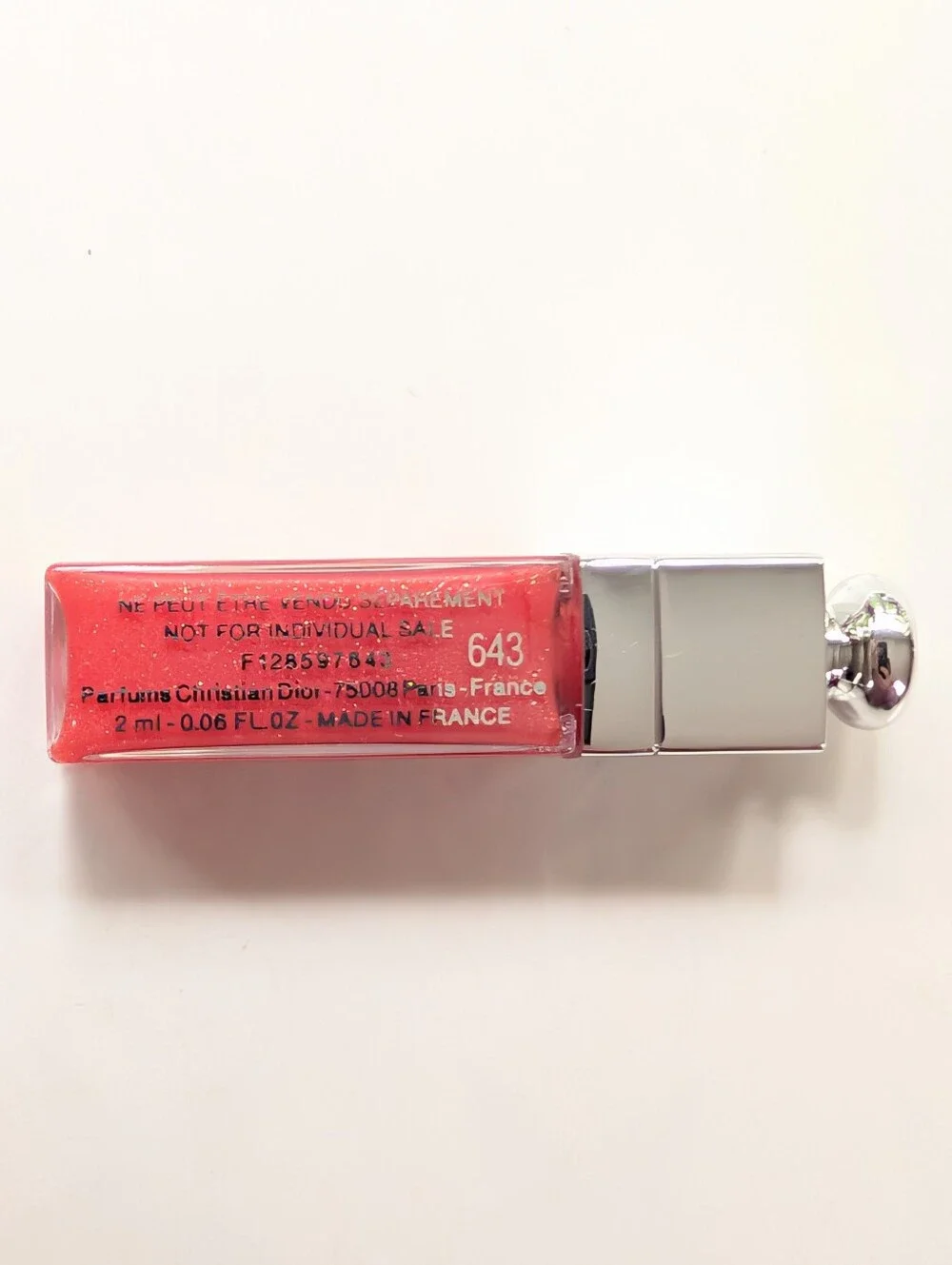 Dior Addict Gloss in 643 Diablotine Sparkly Pink Mini Travel Lip Gloss NWOT 2ml